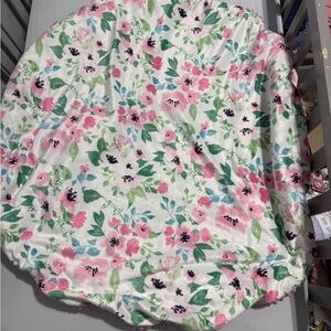 Pink floral baby floor mat